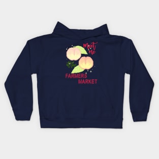 Meet me at the farmers market - pixel peach japanese Kids Hoodie